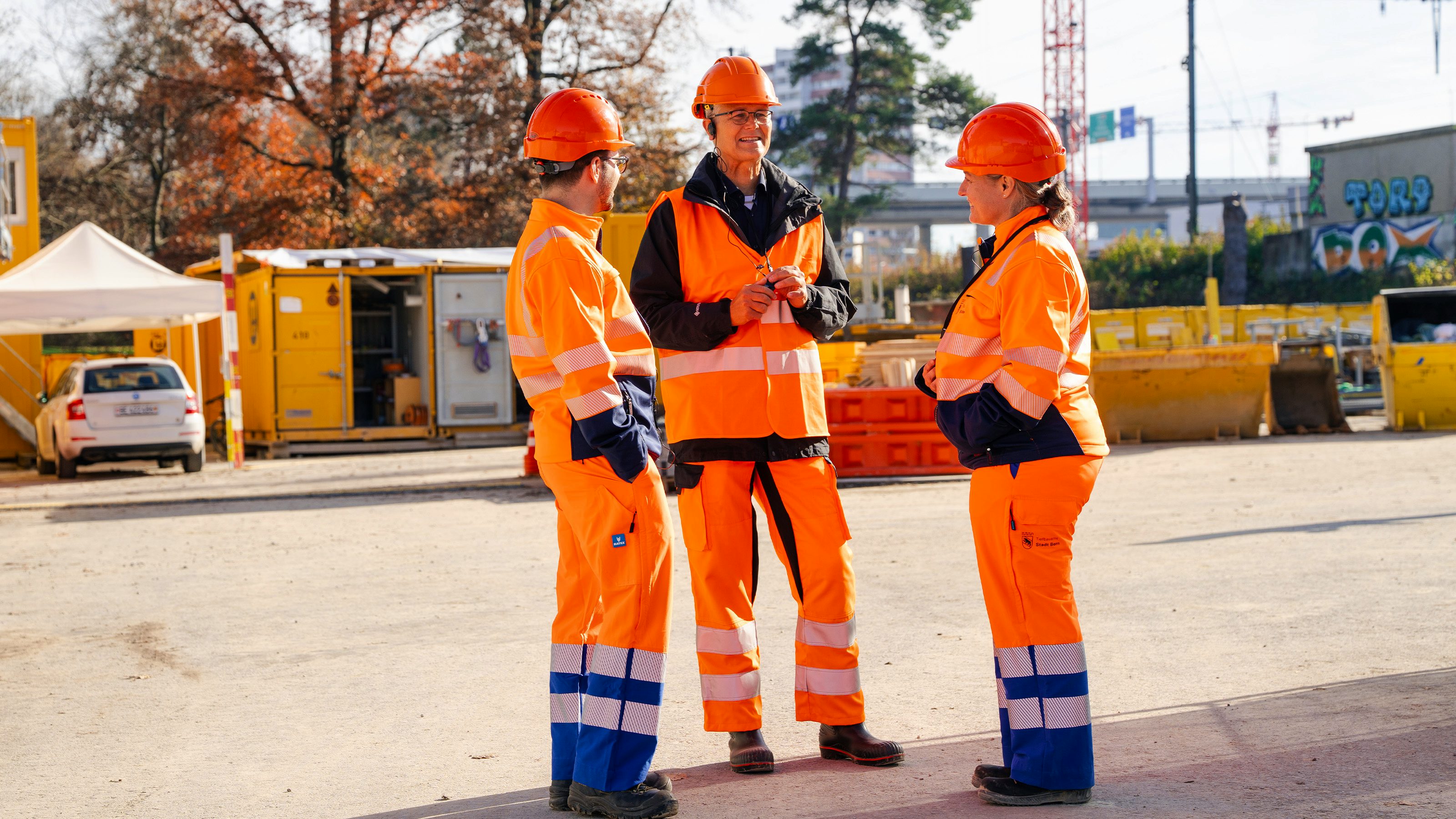 Unterwegs auf der Baustelle im Westen von Bern-1.