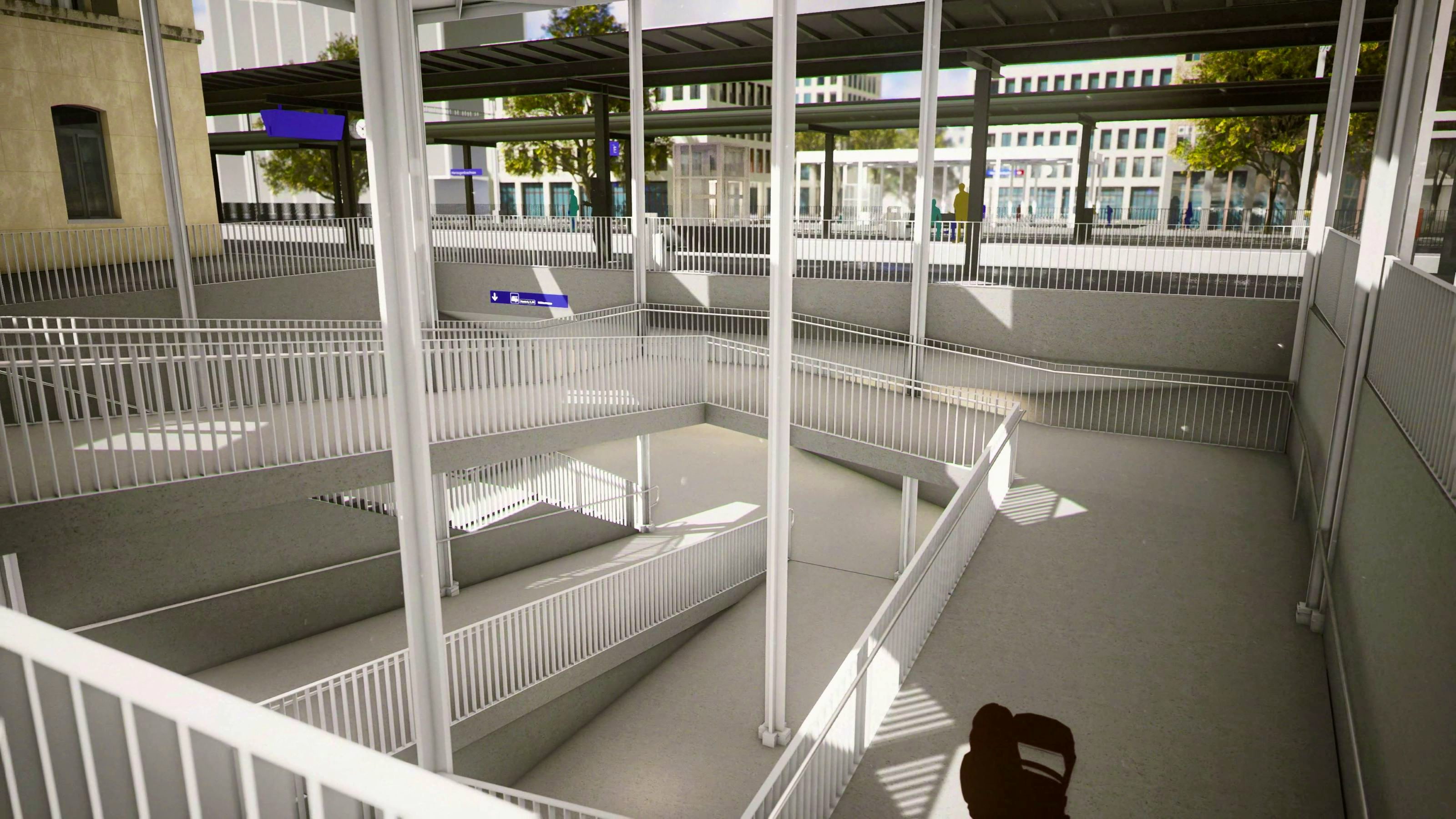 Visualisierung neuer Zugang Ost, Seite Bahnhofstrasse.